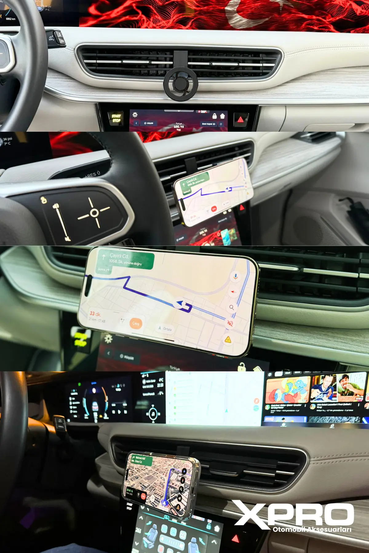 Togg T10X Uyumlu Özel Tasarım ManyetikTelefon Tutucu (2025 - 2026 Model Uyumlu) - Görsel 8